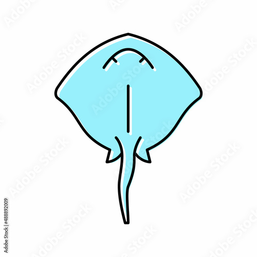stingray ocean color icon vector illustration