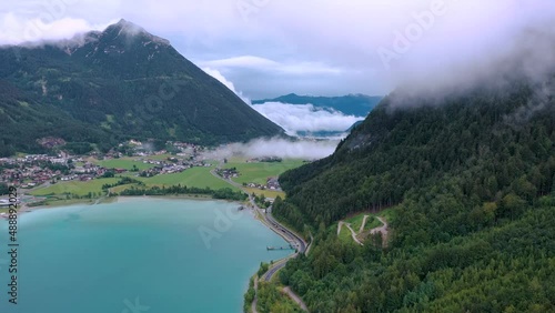 I take some aerial shots with my quadcoper in 4K from Achensee at the austria mountains photo