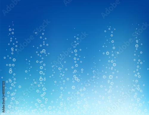 Bubble fizz water vector champagne soda sparkle underwater bubbles background. Fizz foam liquid transparent
