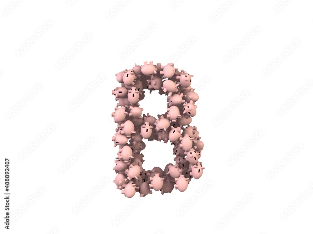Piggy Bank Themed Font Letter B Piggy Bank Themed Font Letter B
