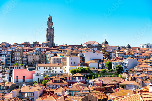Billede på lærred view of the Torre dos Clerigos in the city center of Porto, Portugal