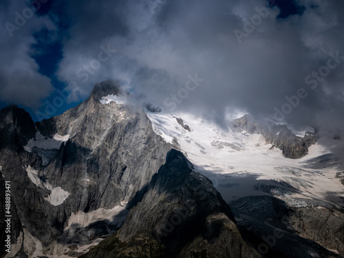 The Gross Wannenhorn, a mountain peak in the Alps in Switzerland