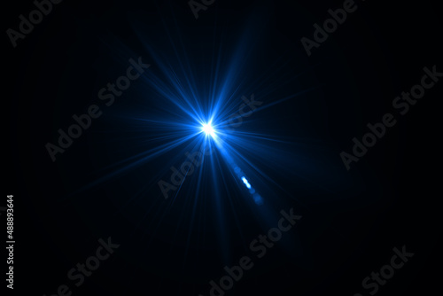 lens flare effect on black background