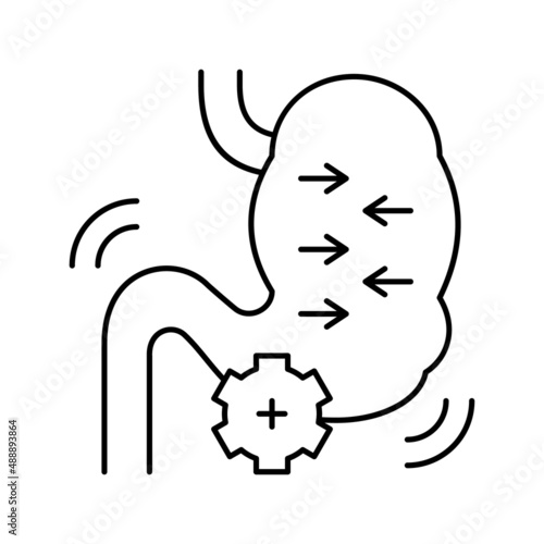 narrowing of stomach bariatric line icon vector illustration