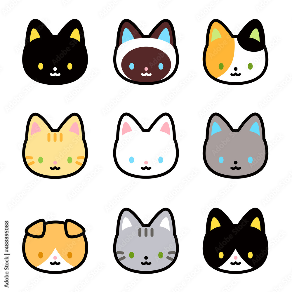 色々な猫のイラストアイコン