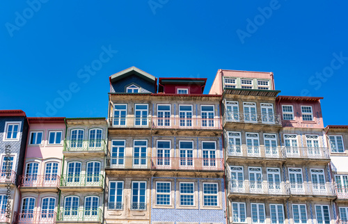 typical buildings in Ribeira, Oporto, Portugal.