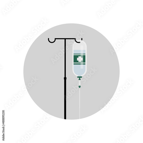 the intravenous infusion procedure icon. Stand of infusion apparatus illustration.