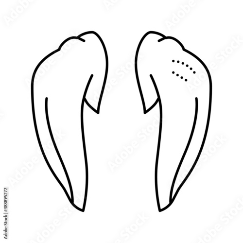 wing tip chicken line icon vector illustration
