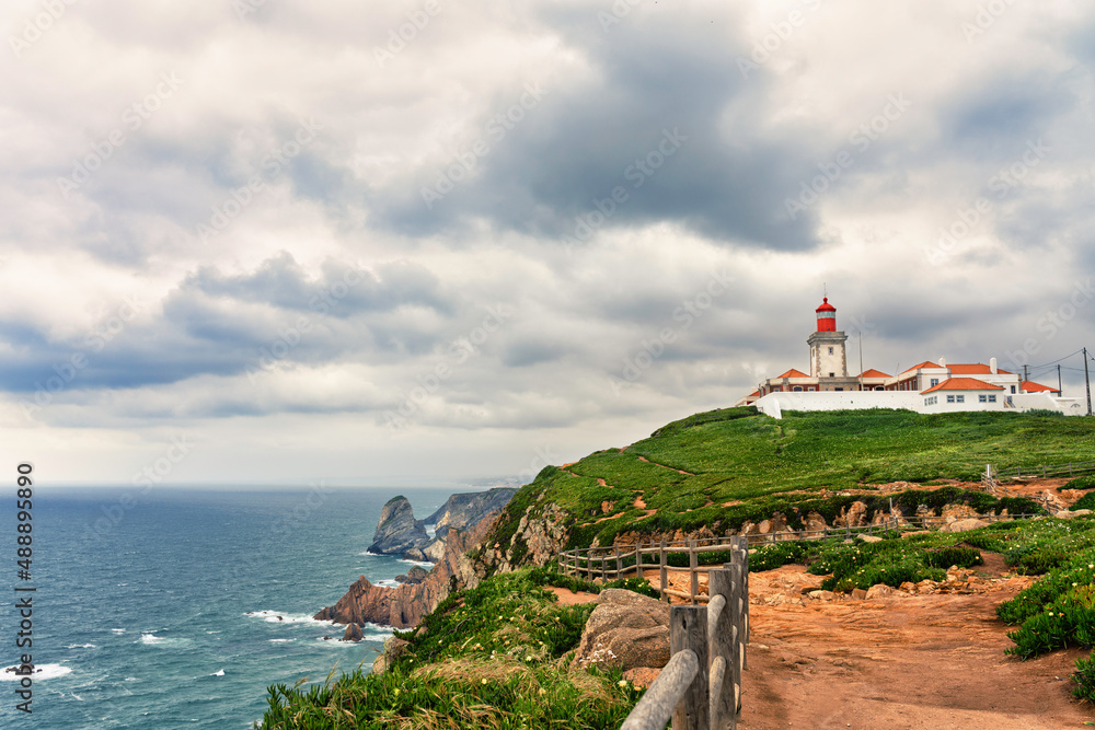 Cabo da Roca lighthouse in Sintra, Portugal.