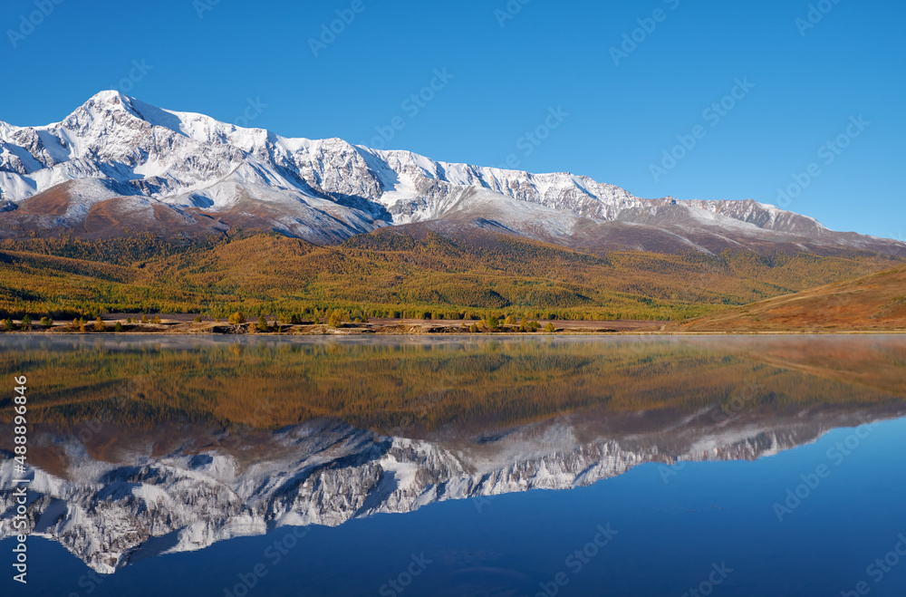 Altai lake Dzhangyskol on mountain plateau Eshtykel. Altai, Siberia, Russia