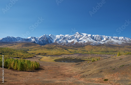 Altai lake Dzhangyskol on mountain plateau Eshtykel. Altai, Siberia, Russia photo