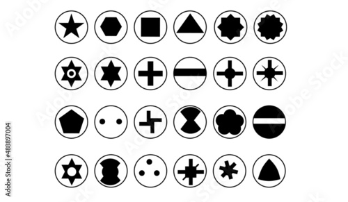 screwdriver bit icon set