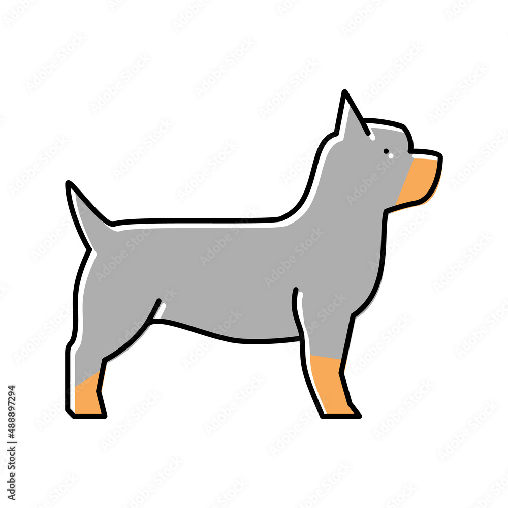 yorkshire terrier dog color icon vector illustration