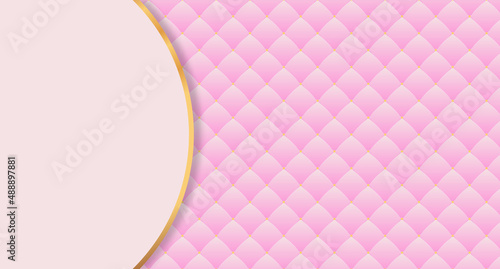 Luxury background with pink quilted design. Pink luxury texture. Elegant leather texture with diamond decoration. Vector illustration