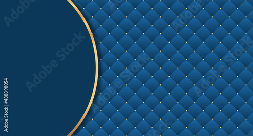 Luxury background with blue quilted design. Blue luxury texture. Elegant leather texture with diamond decoration. Vector illustration