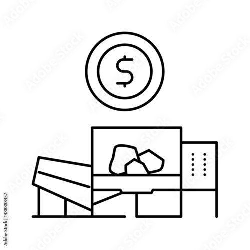 plant and equipment sales line icon vector illustration