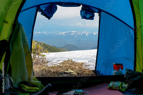 tent in the mountains