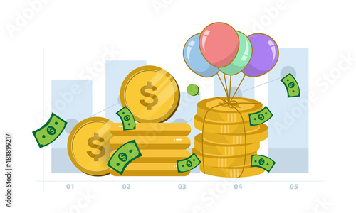 dollar bill with balloon