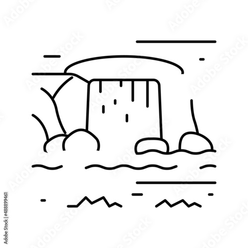 water features line icon vector illustration