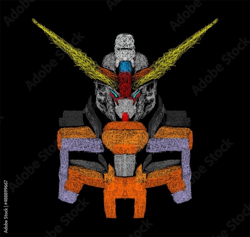 robotic scrabble yellow orange colour