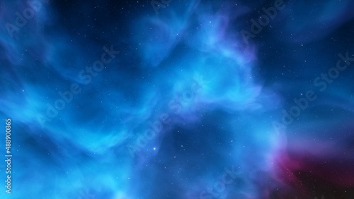 Fototapeta Naklejka Na Ścianę i Meble -  nebula gas cloud in deep outer space, science fiction illustrarion, colorful space background with stars 3d render