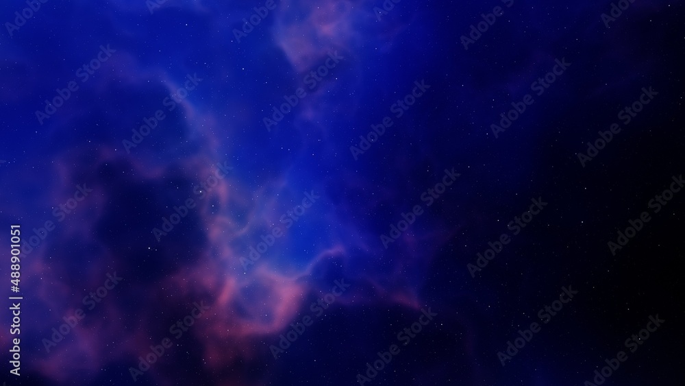 Obraz premium nebula gas cloud in deep outer space, science fiction illustrarion, colorful space background with stars 3d render