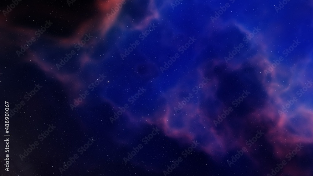 Obraz premium nebula gas cloud in deep outer space, science fiction illustrarion, colorful space background with stars 3d render