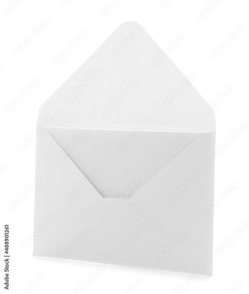 Simple paper envelope with card isolated on white