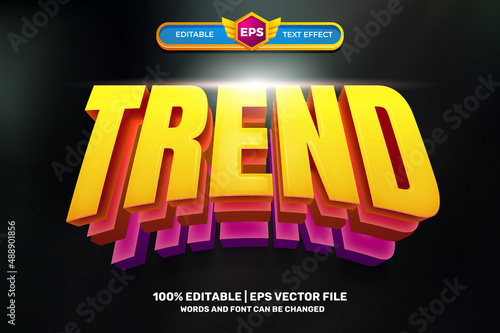 Super trend hype triple layer 3D Editable text Effect Style