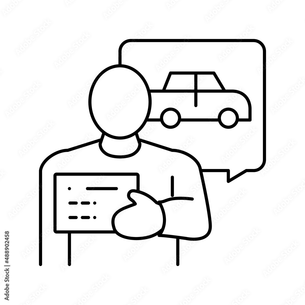 getting drivers license line icon vector illustration getting drivers license line icon vector illustration