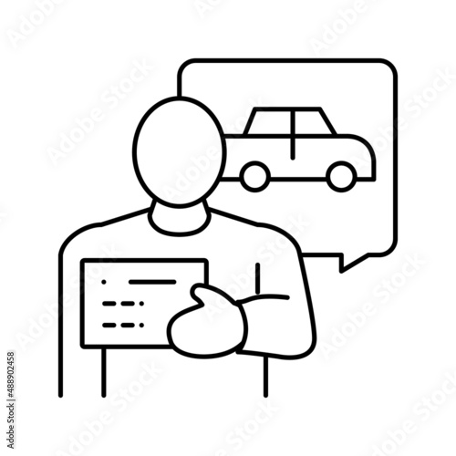 getting drivers license line icon vector illustration