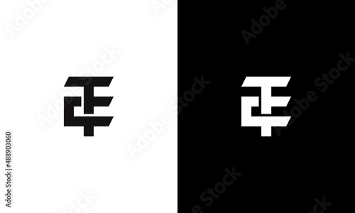 vector graphic illustration logo design for monogram initial letter TC CT in black and white