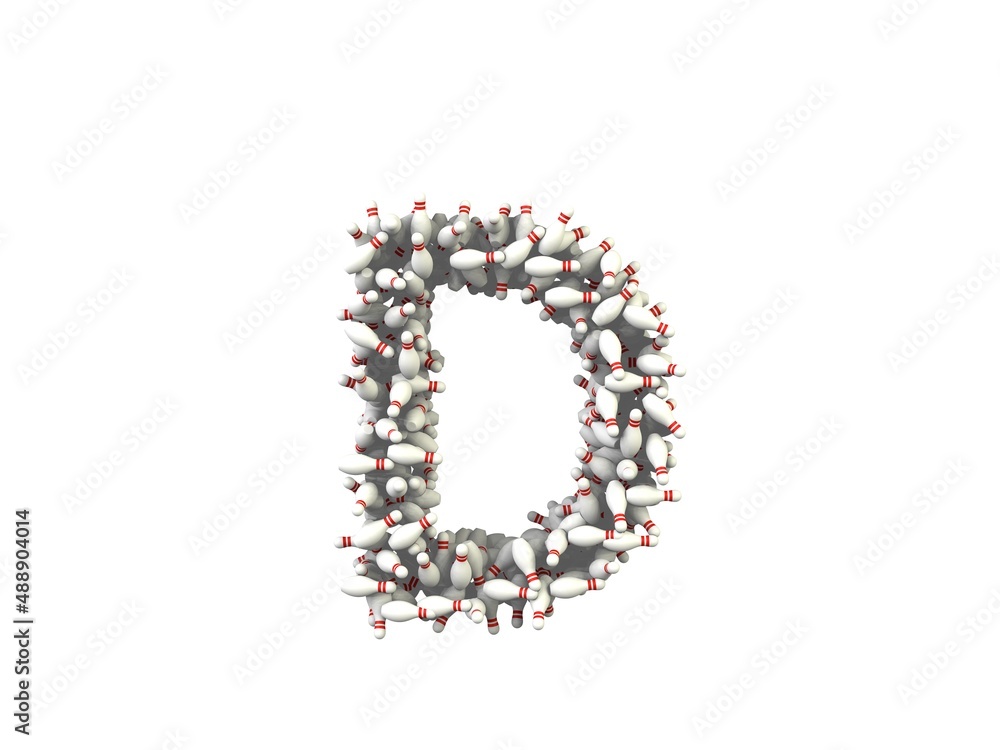 Bowling Pin Themed Font Letter D Bowling Pin Themed Font Letter D