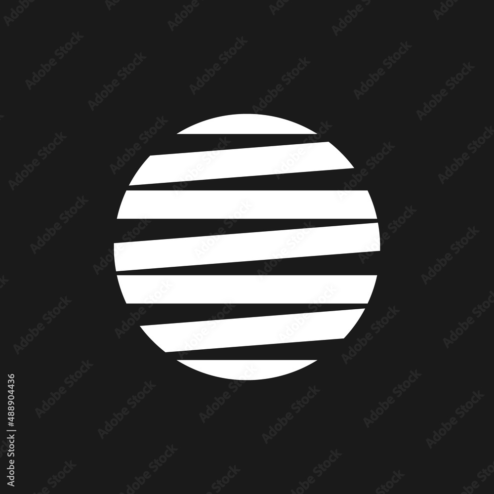 Retrowave sun, sunset or sunrise 1980s style. Synthwave black and white circle shape with stripes. Circle design element for retrowave style projects. Vector Retrowave sun, sunset or sunrise 1980s style. Synthwave black and white circle shape with stripes. Circle design element for retrowave style projects. Vector