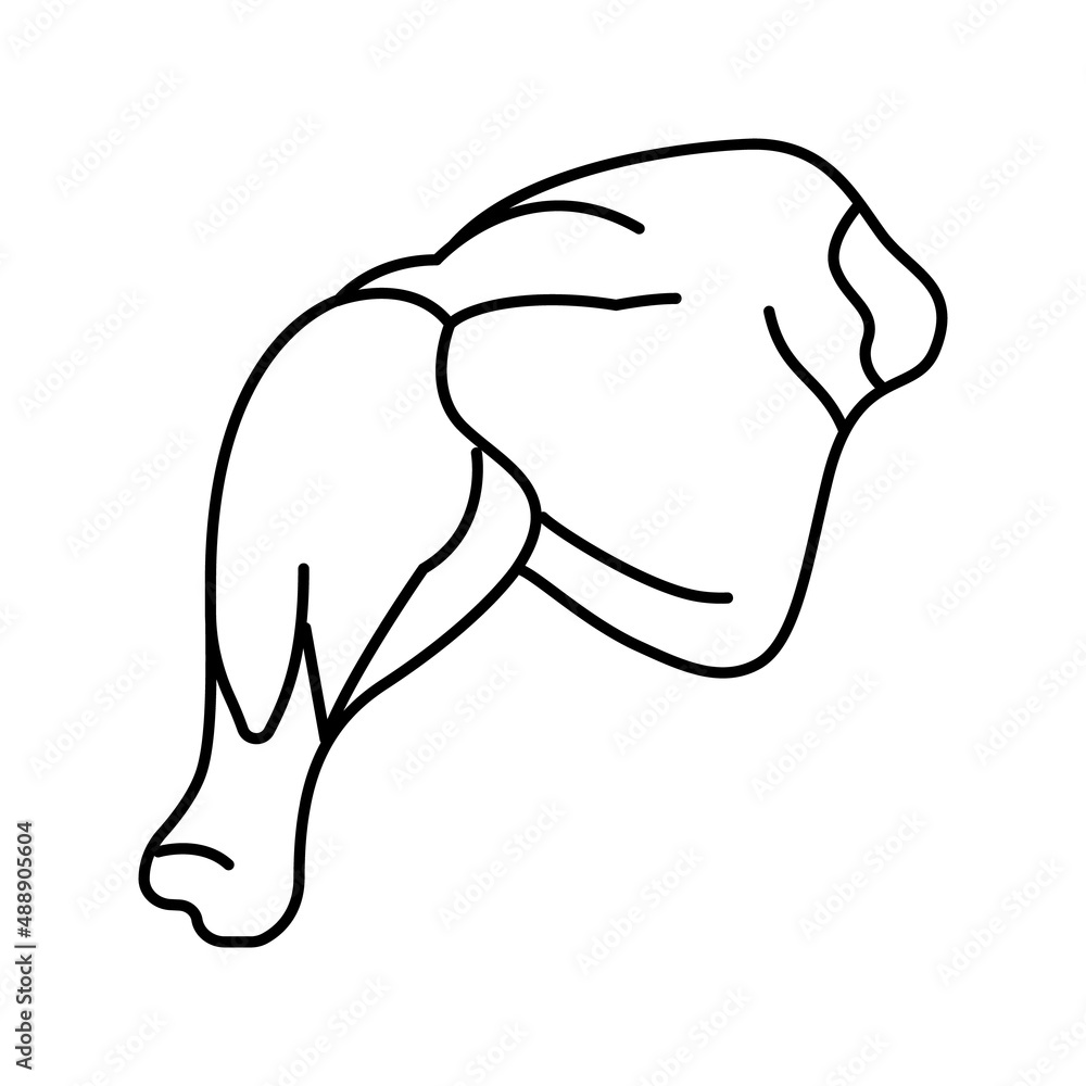 leg quarter chicken line icon vector illustration