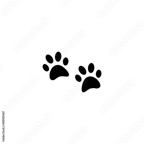 cat footprint simple design vector