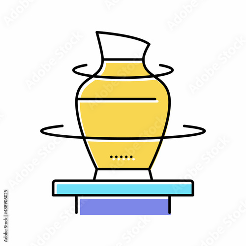 pottering leisure time color icon vector isolated illustration