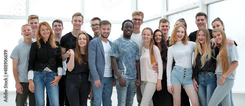 group of successful young people standing together.