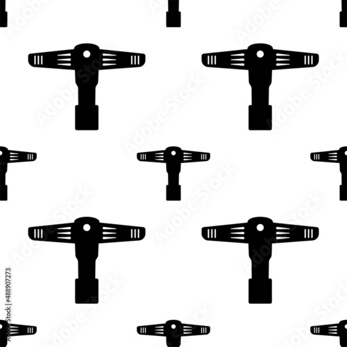 Drum Tuning Key Icon Seamless Pattern, Drum Frequency, Pitch Adjustment Tool