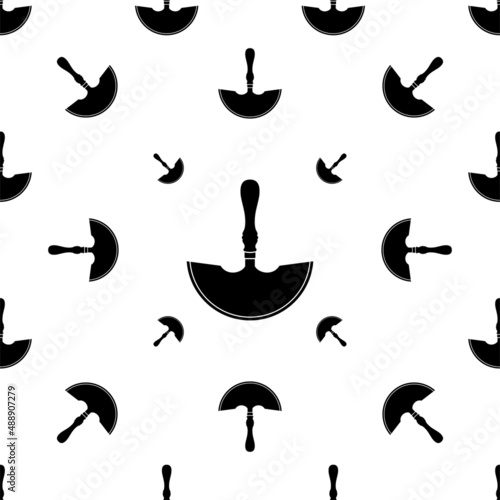 Leather Round Cutting Knife Icon Seamless Pattern, Half Moon, Round Style, Semi Circular Leather Cutting Knife