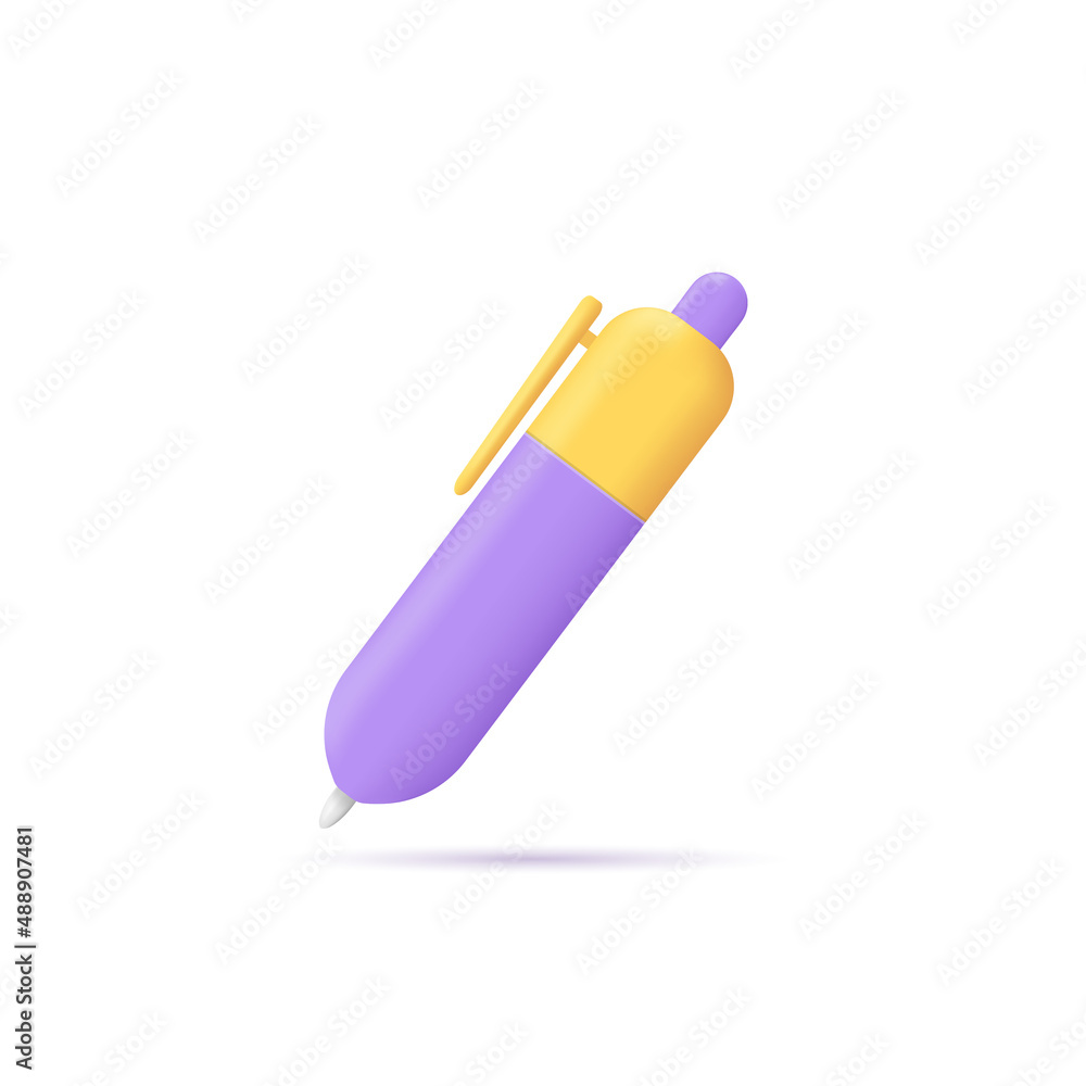 Pen icon object 3d vector illustration design element Pen icon object 3d vector illustration design element