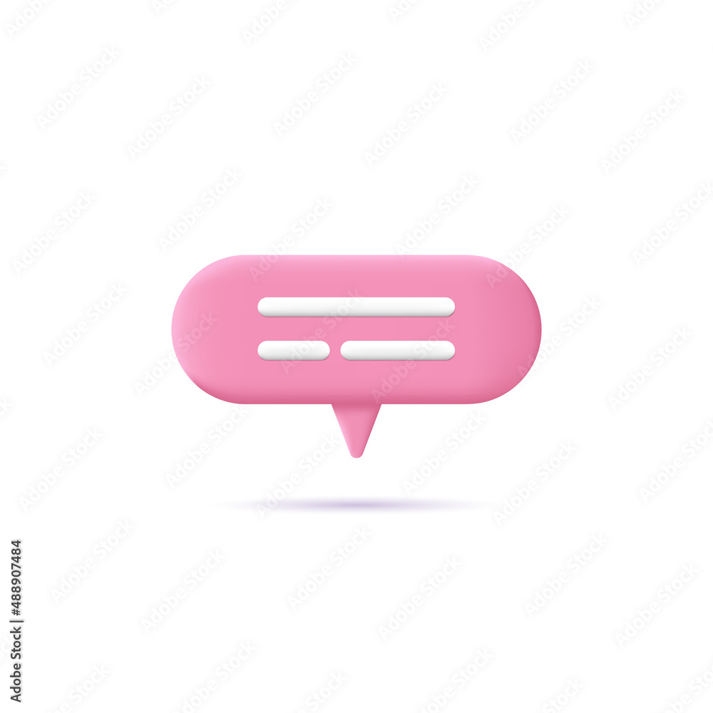 Speech bubble icon 3d vector illustration design element