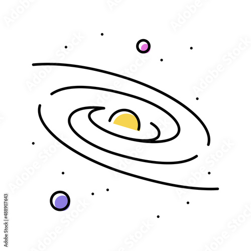 milky way galaxy color icon vector illustration