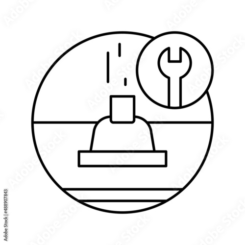 roof ventilation line icon vector illustration
