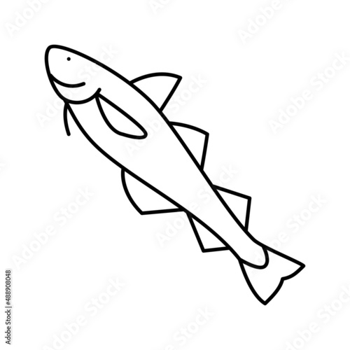 alaska pollock line icon vector illustration