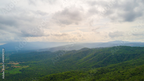 Aerial view of rainforest in Thailand