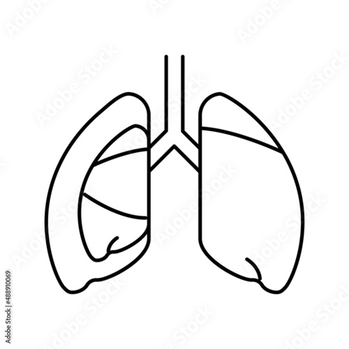 pneumothorax disease line icon vector illustration