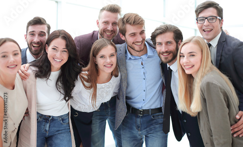 close up. group of smiling young people looking at the camera .