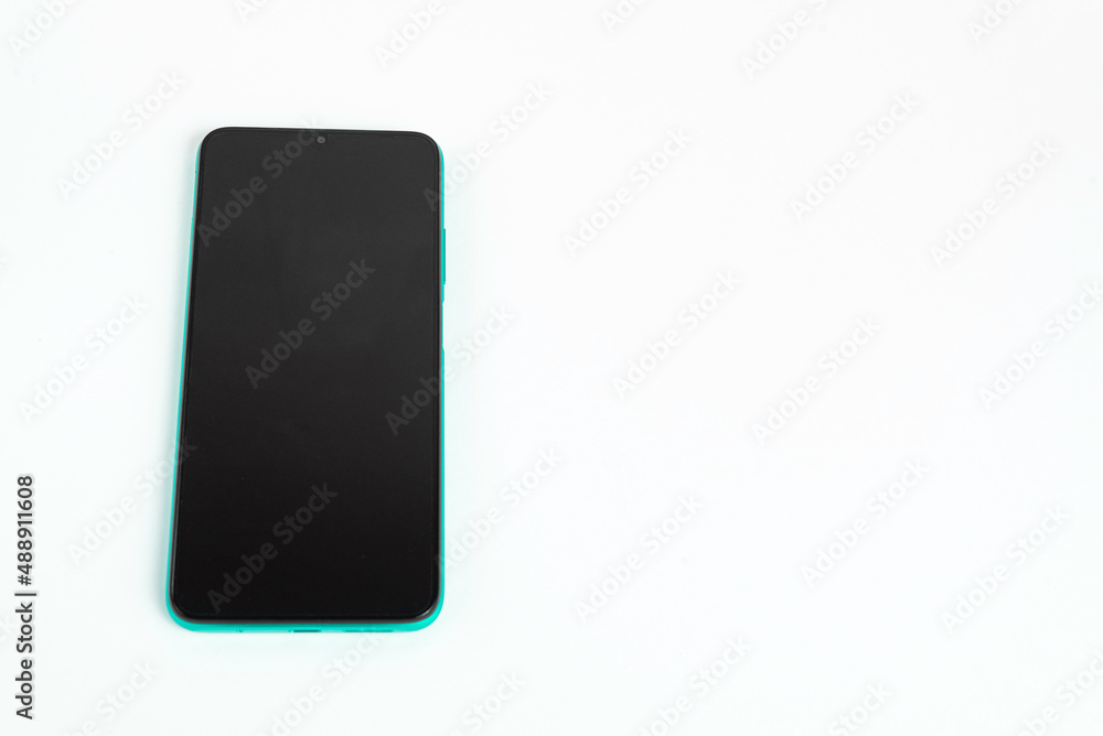 New cell phone over white background New cell phone over white background