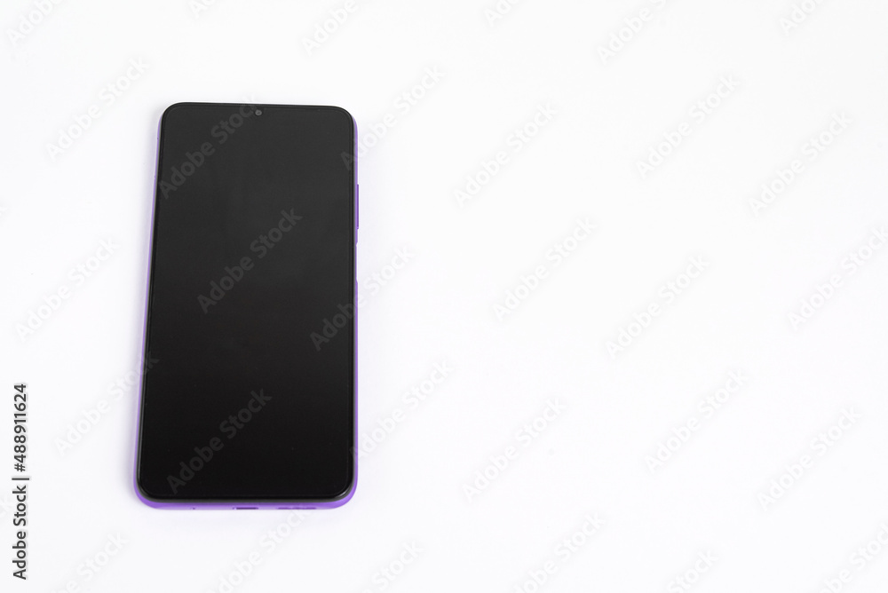 New cell phone over white background New cell phone over white background